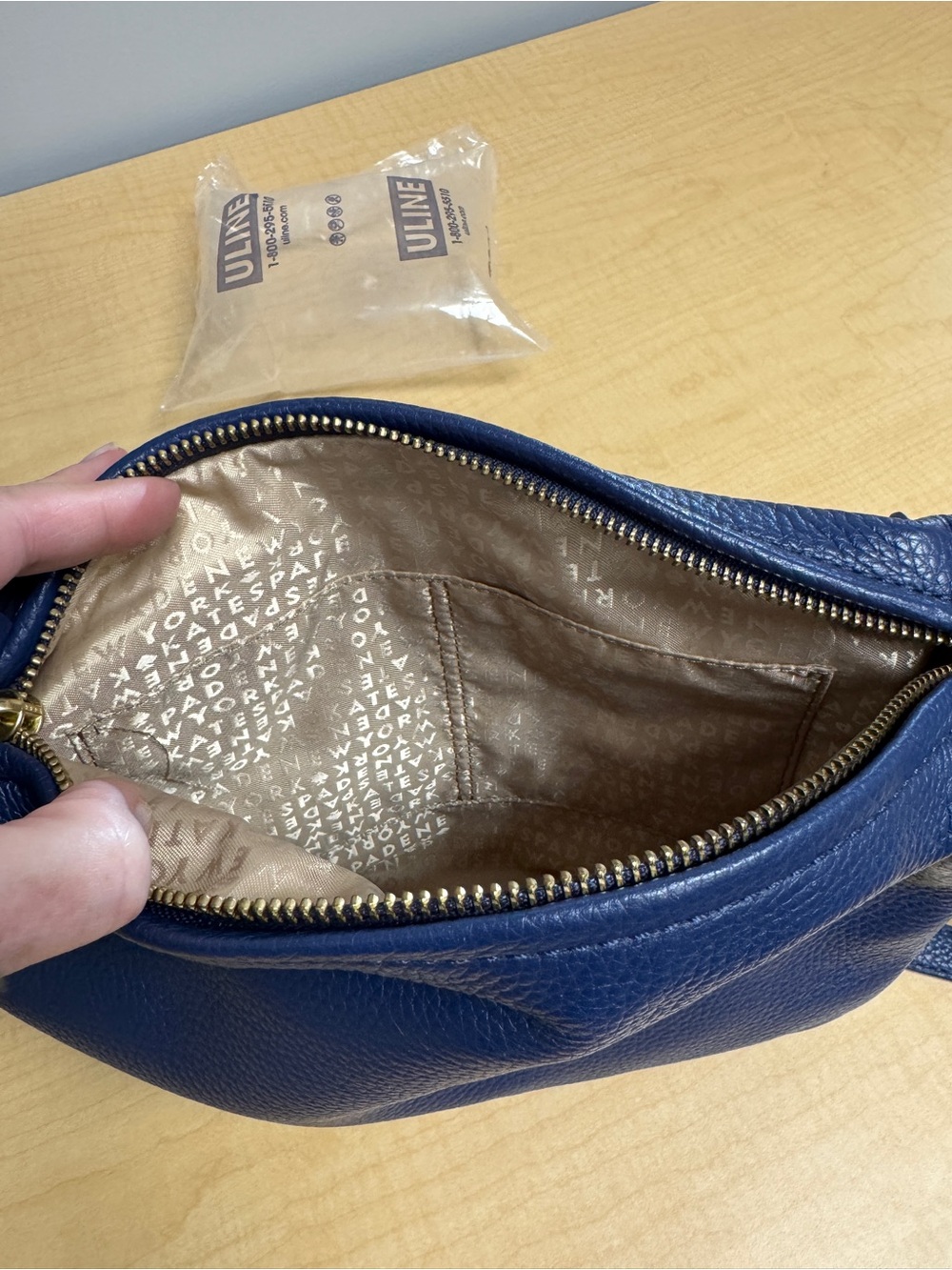 kate spade Navy Pebbled Leather Crossbody Bag - Picture 5 of 5